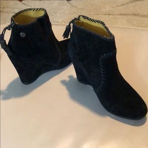 Black suede booties